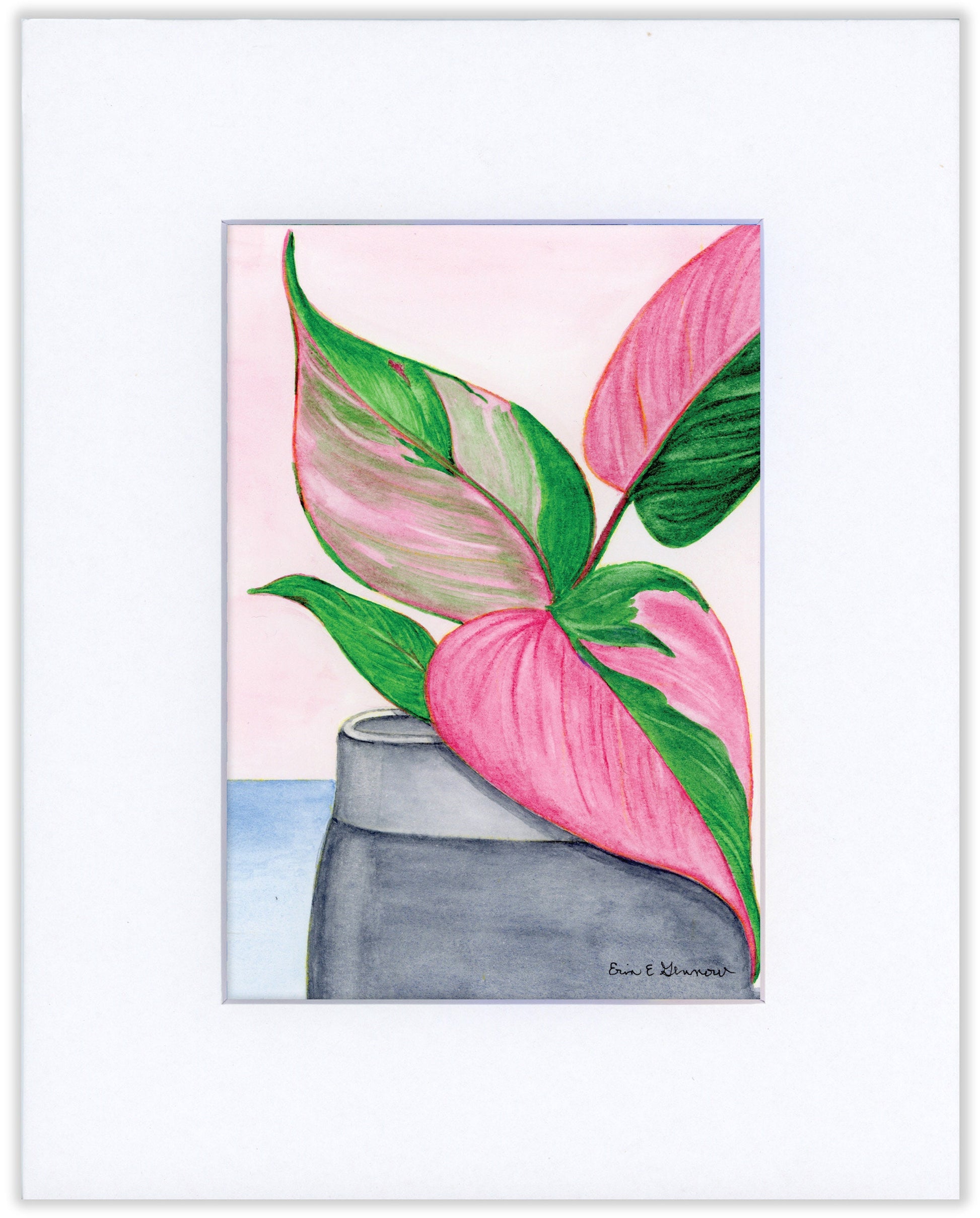 philodendron art Pink Princess Philodendron - Fine Art Print - Home Botanicals Series